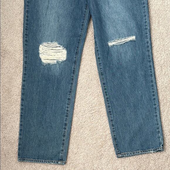 Sam Edelman Yaro High Rise 90s Pinched Waist Denim Distressed Jeans Women's 32 - Picture 4 of 6